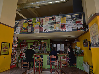 Pagkaki, social solidarity cafe run by youth in Elefsina  (Greece) © Ashish Kothari