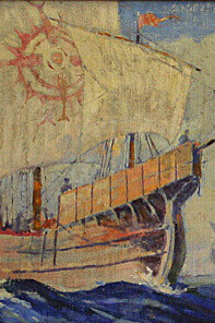 La Pinta, una de las tres carabelas de Colón en su primer viaje a las "Indias"