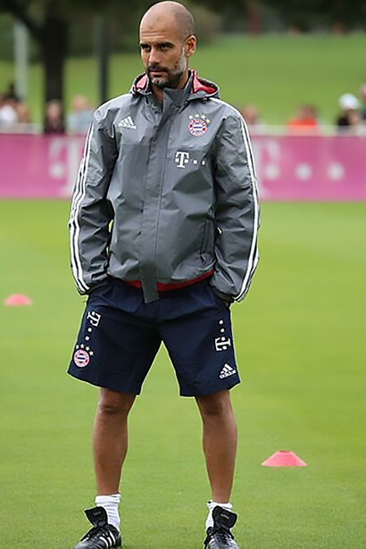 Pep Guardiola, coach, during training on the grounds of FC Bayern Munich, September 17, 2015