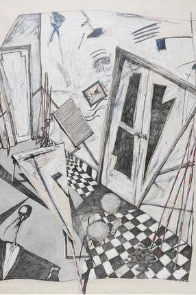 Design for the entrance hall of a Marylebone flat, David Connor, 1985. Museum no. E.5-2007. © Victoria and Albert Museum, London