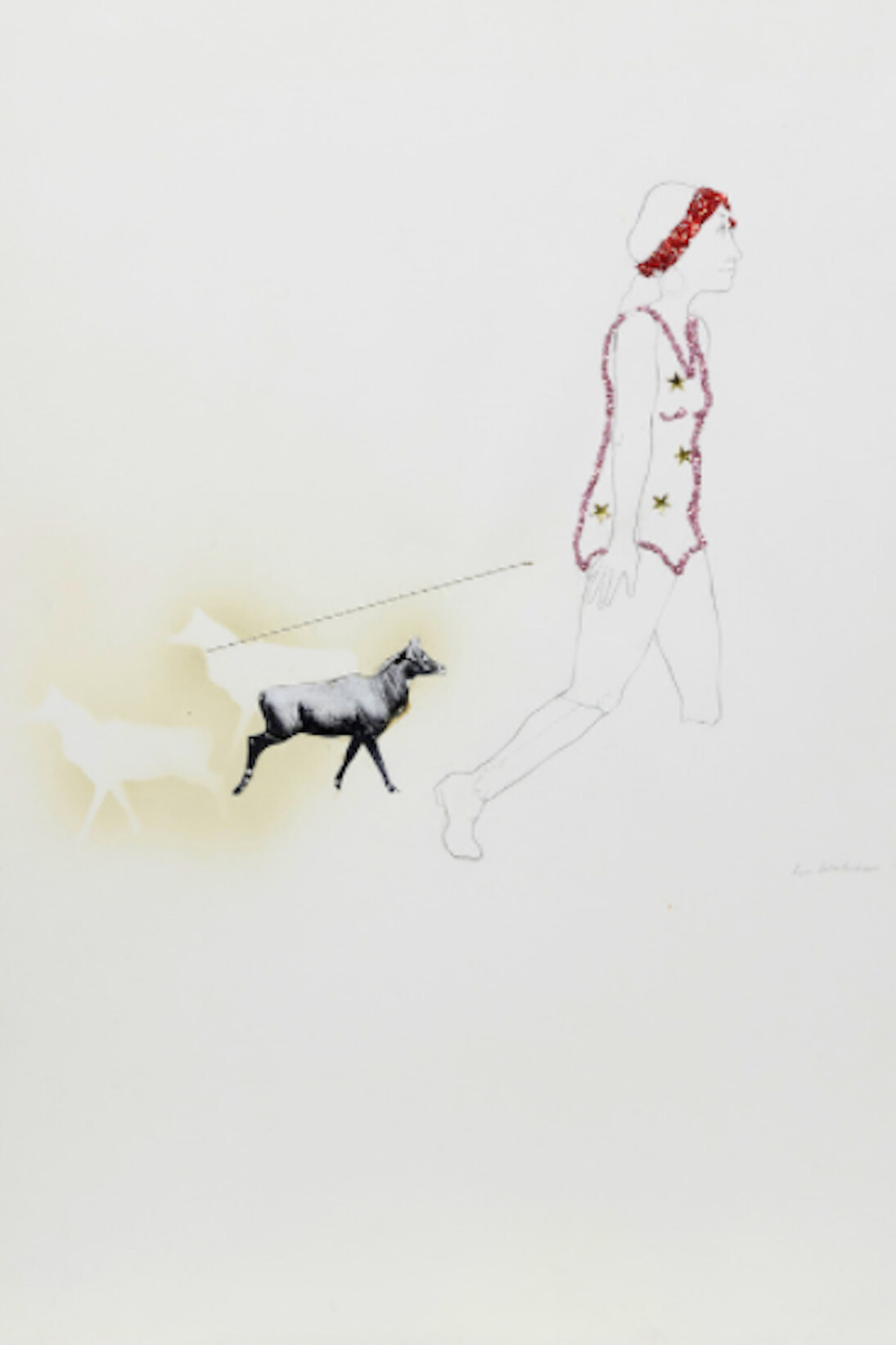 Lynn Hershman Leeson, Untitled (Figure with Animal), 1972. Courtesy of Anglim Gilbert Gallery