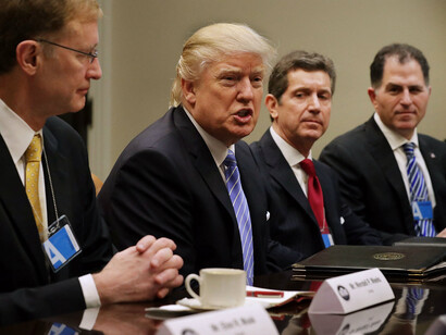 Donald Trump during a conference