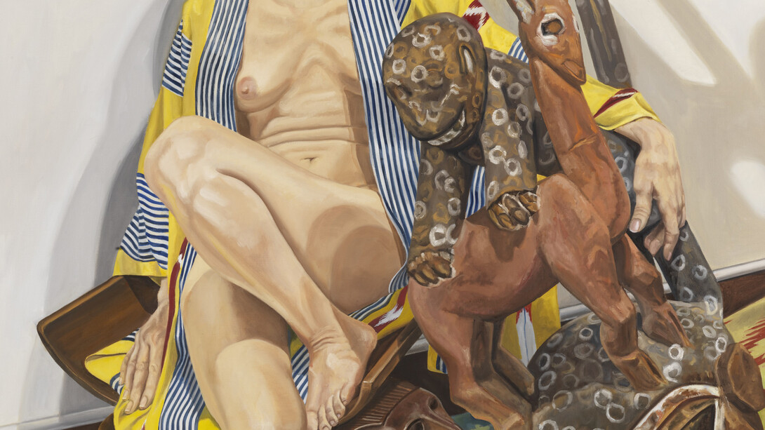 Philip Pearlstein, Model in Japanese Robe with African Carvings (detail), 2009 © Philip Pearlstein. Courtesy Betty Cuningham Gallery