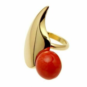 ‘ABToklas’ mediterranean red coral and 18ct yellow gold ring