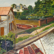 'View from Cookham Bridge', 1936. © Estate of Stanley Spencer and Bridgeman Images 2019 