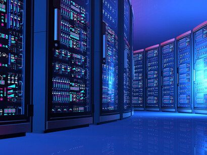 Data centers are packed with computers from the floor to the ceiling