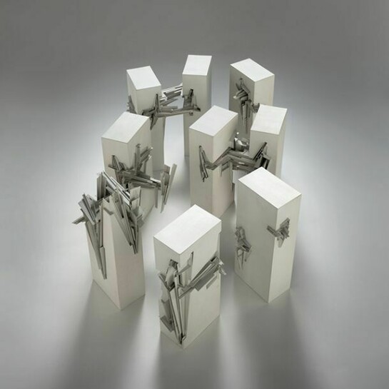 Lebbeus Woods, Nine Reconstructed Boxes, 1999
