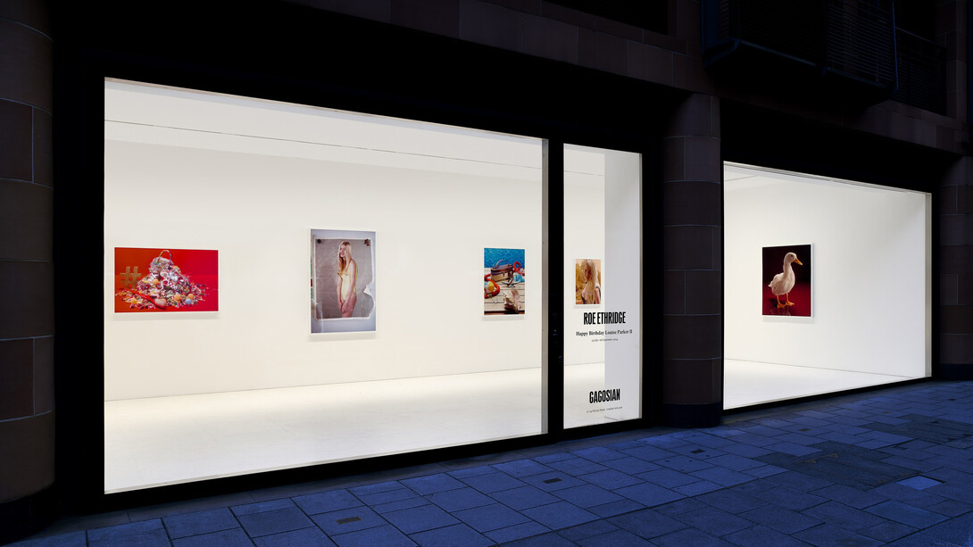 Roe Ethridge,Happy birthday Louise Parker II, exhibition view. Courtesy of Gagosian Gallery