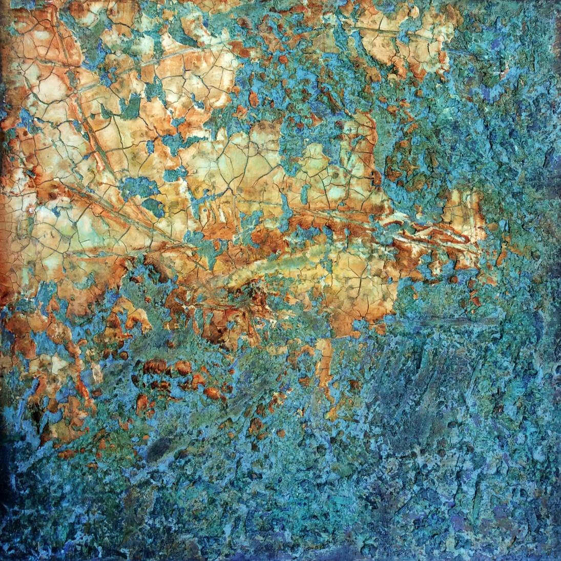 Aida Izadpanah, Transcendence 9, Mixed Media on Canvas, 18 x 18, 2014
