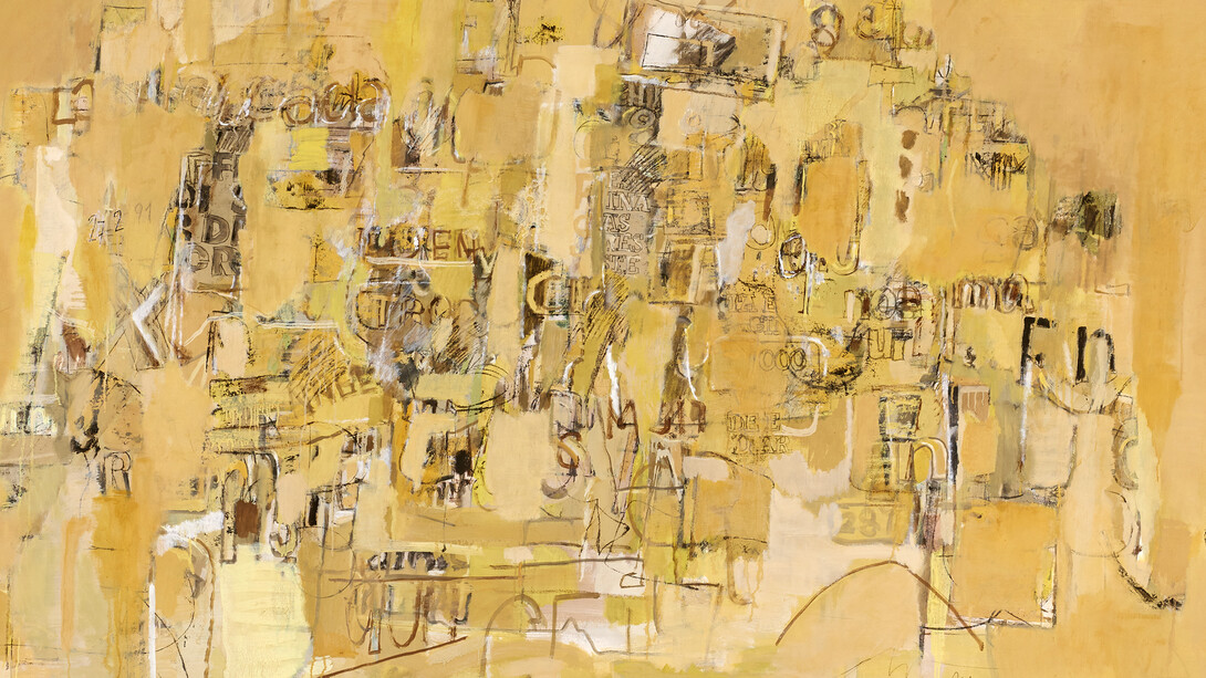 Sarah Grilo, El Dorado, 1991, Oil on canvas, 63.75 x 78.75 in. 162,5 x 200 cm