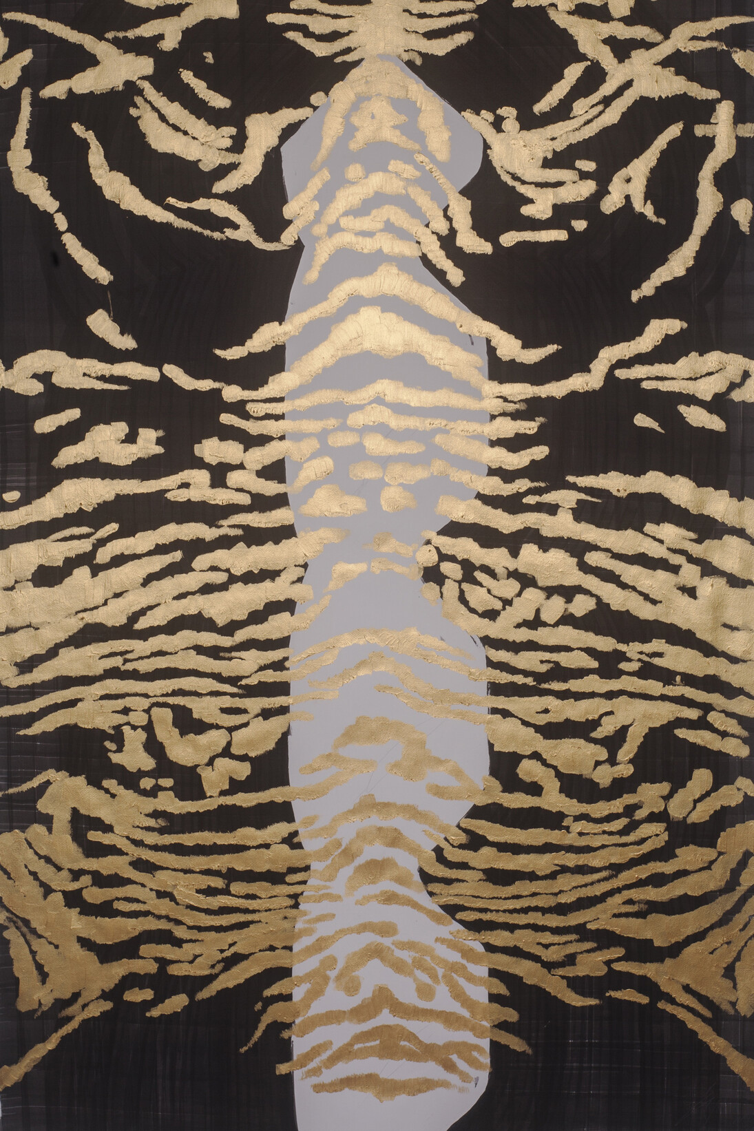 Ye Linghan (b. 1985), Gold.Circle.Tiger 16, 2014, Mixed media on paper, 210 x 110 cm; (82 5/8 x 43 1/4 in.)