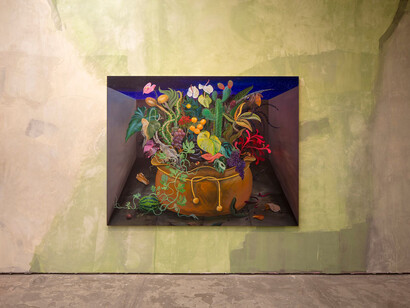 Dalton Gata, La fiesta y las fieras, vista de exhibición. Cortesía de Galería OMR