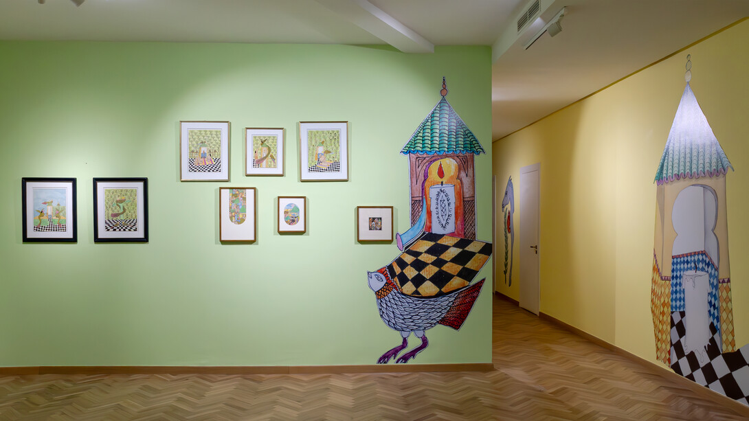 Abbès Saladi, l'odyssée mystique, vue d'exposition. Avec l'aimable autorisation du Comptoir des Mines Galerie