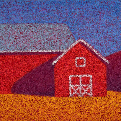 Camilla Marie Dahl, Animal House, pumice, perlite, acrylic and oil on canvas, 39⅜ x 39⅜ inches. Courtesy of the artist and Ross+Kramer
