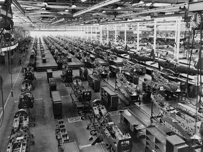 Antigua planta de ensamblaje de la Bell Aircraft Corporation en Wheatfield, Nueva York