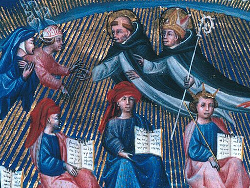 Canto X, miniatura del codice alla British Library, Londra, particolare