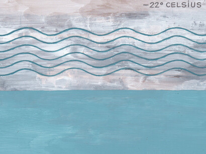 Jochen Gerner, 019/-22° celsius, 2017, serie Stockholm, acrylic painting on contemporary postcard, 9,8 x14,2 cm. Courtesy Jochen Gerner et galerie anne barrault