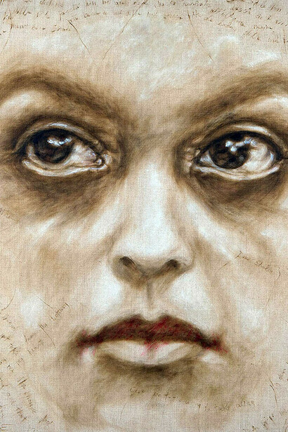 Simona Liberati, Pietas et Misericordia, oil on canvas, cm 120x80