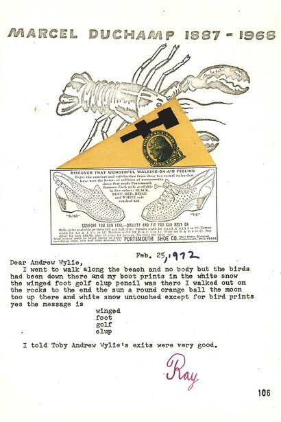 Ejemplo del Mail Art de Ray Johnson