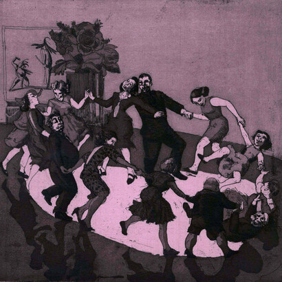 Paula Rego, Ring-a-Ring o’ Roses, 1989, etching, Courtesy the artist