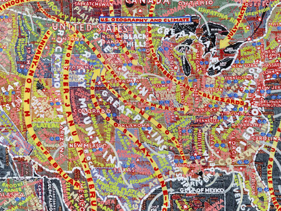 “U.S. Geography and
Climate,” 2014
36 ¾ x 54 ⅛ inches. 