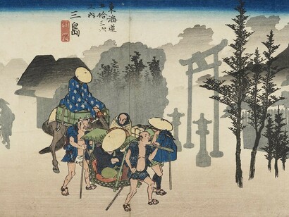 Morning Mist at Mishima 1833-34  Utagawa Hiroshige I - 1797 – 1858 - Colour woodblock print © Ashmolean Museum, University of Oxford