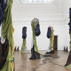 Sandra Mujinga, Time as a shield, exhibition view. Courtesy of Kunsthalle Basel