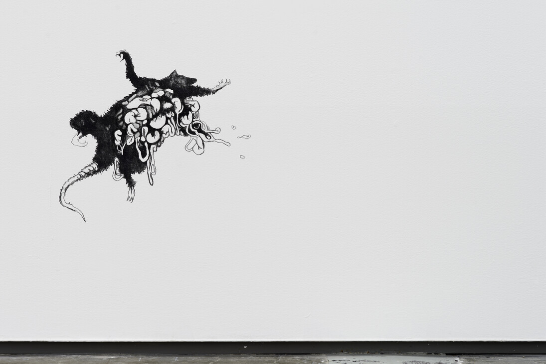 Rodrigo Suárez. Rata, 2015
Water soluble sketching pencil on wall Variable dimensions. Courtesy of the artist and Proyectosmonclova. Photo: Moritz Bernoully