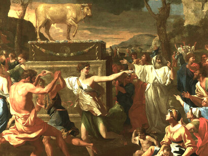 The Adoration of the Golden Calf is a painting by Nicolas Poussin, produced between 1633 and 1634. It is held in the National Gallery, in London