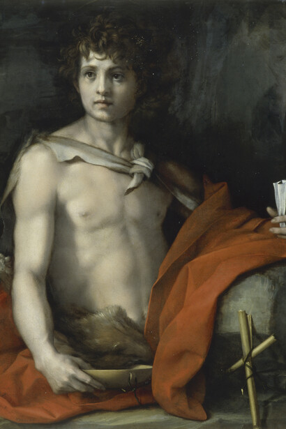 Andrea del Sarto (1486–1530) Saint John the Baptist (detail), ca. 1523 Oil on panel 37 x 26 3/4 inches Palazzo Pitti, Galleria Palatina, Florence, by permission of the Ministero dei beni e delle attività culturali e del turismo