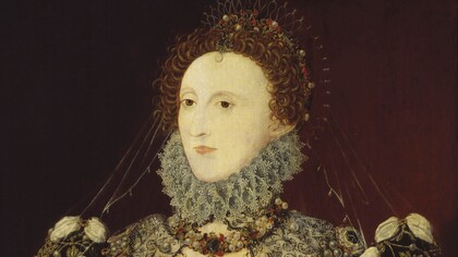 Nicholas Hilliard, Queen Elizabeth I, 1575-76, dettaglio. National Portrait Gallery, Londra, UK