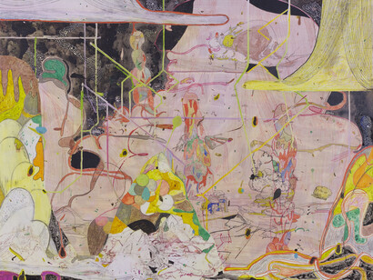 Graeme Todd, Mount Withinland, 2015, mixed media on panel, 80 x 100 cm