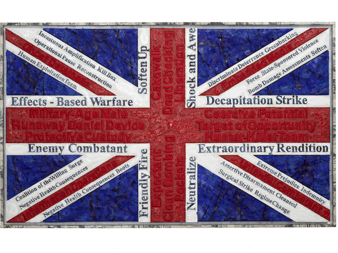 Michael Brennand-Wood, A Flag of Convenience - The Sky is Crying, 2011, 114 x 70 x 4 cm, Photo Peter Mennim