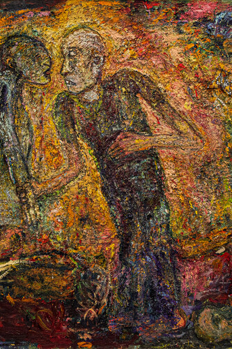 Miriam Beerman, Flame, 1999, 68in x 67in, oil on canvas