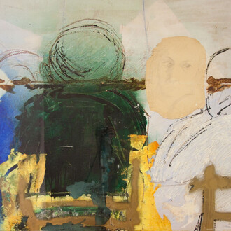 Pier Paolo Pasolini, Bozzettone per un omaggio a Laura o Luna protoromantica – Contemporanea a Napoleone – In un cielo in tempesta, 1967. tecnica mista su tavola, Fondazione Cineteca di Bologna ©