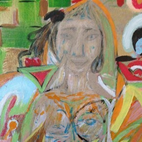 Valerii Klymchuk, Detail of Owl ( March 8 ), acrylic on cardboard, 10 x 8 inches