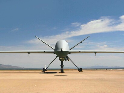 Sistema aereo senza pilota per la sicurezza delle frontiere. Un velivolo UAS della CBP pronto per pattugliare il confine meridionale degli Stati Uniti