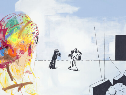 David Humphrey, Performance, 2014, Acrylic on canvas, 45 x 60 inches, 114.3 x 152.4 cm