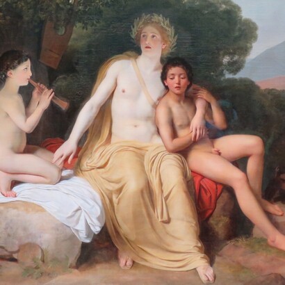 Ivanov Aleksandr Andreyevich, Apollo, Hyacinthus e Cyparissus Playing Music and Singing. 1831-1834. Tretyakov Gallery, Mosca, Russia