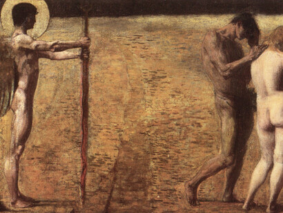 Franz von Stuck (1863-1928), L’Expulsion du Paradis, vers 1890, Huile sur toile, Paris, Musée d’Orsay © Musée d’Orsay (dist. RMN) / Patrice Schmidt