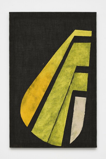 Sergej Jensen,
CDU,
2002,
Acrylic on burlap,
125 x 80 cm | 49 3/16 x 31 1/2 in.
© the artist. Photo © White Cube (Theo Christelis)