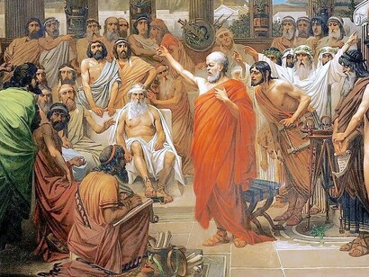 Discurso de Sócrates pelo artista belga Louis Joseph Lebrun