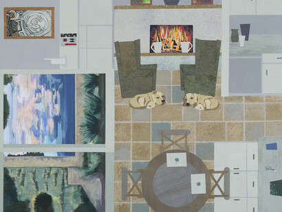 Ann Toebbe, Remarried, 2015, gouache, acrylic and cut paper on panel, 16 by 20 inches