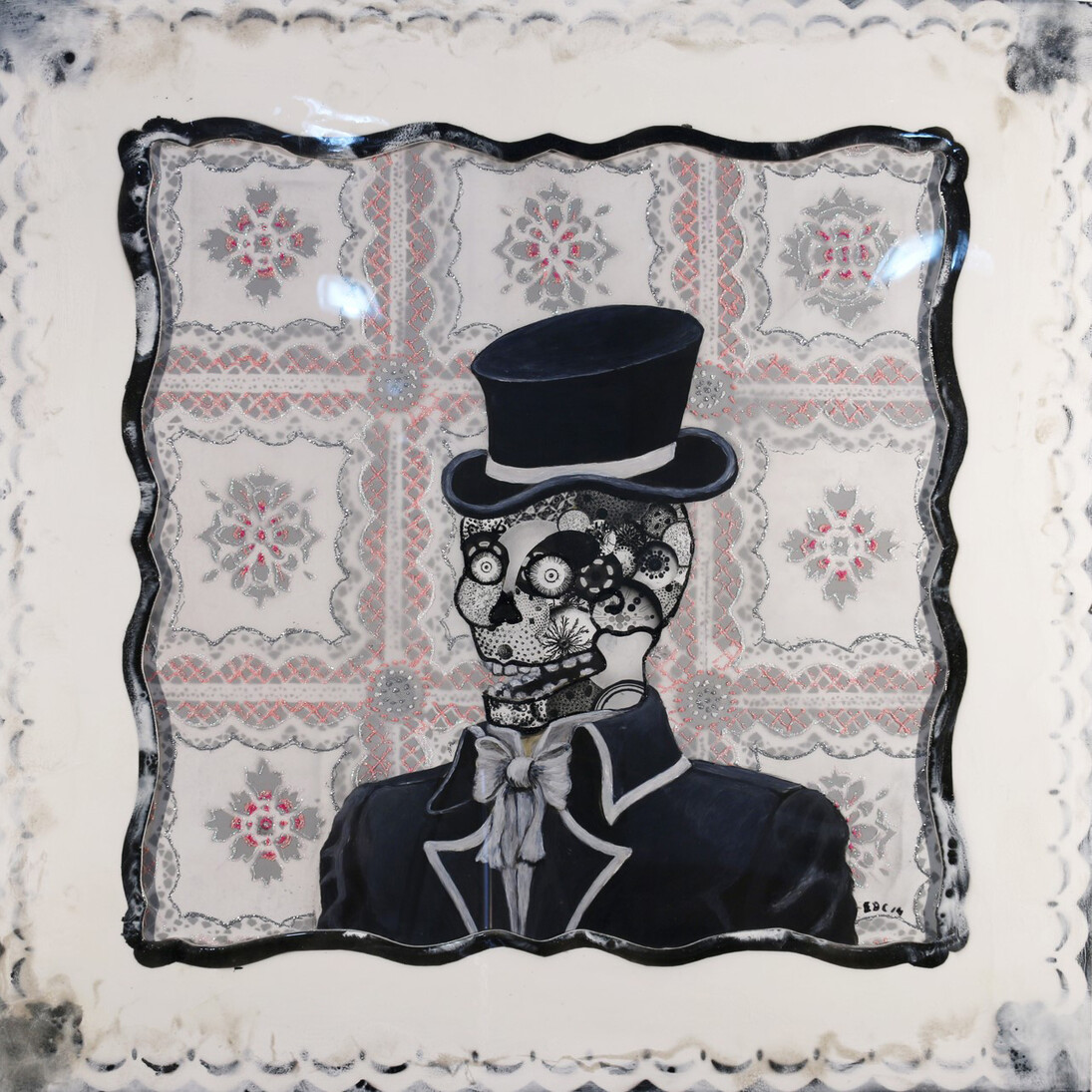 Edouard Duval Carrié, "Tainted Baron", 36" x 36", mixed media on canvas, 2014