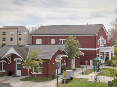 Charlottesville's Union Station, historic landmark of the city, Virginia, USA