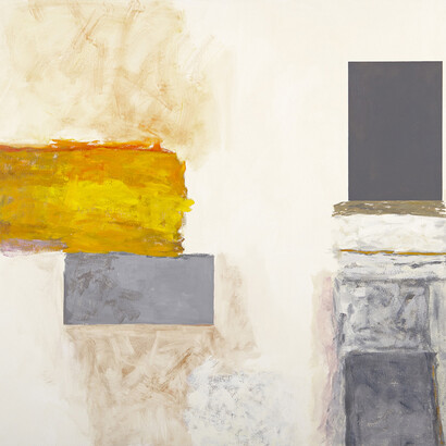 Rocio Rodriquez, Canyon Grey, 2015, oil on canvas, 48 x 68 in