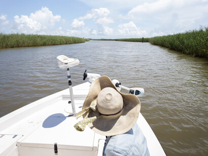 Regina Agu, Site visit, Mississippi River Delta, 2019. 24 x 16 in.								