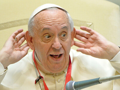 Una buffa espressione di Papa Francesco