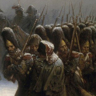 "La ritirata di Napoleone da Mosca", 
Adolph Northen, (1851), particolare