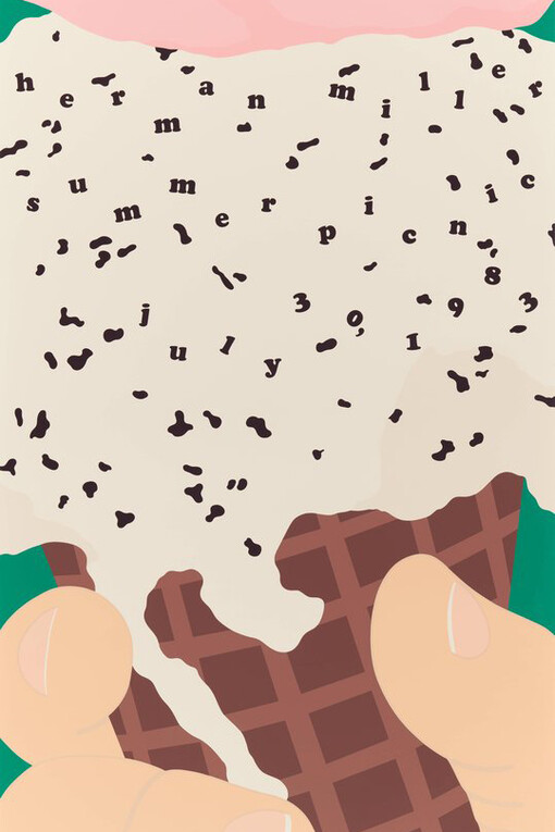 Stephen Frykholm, Herman Miller Summer Picnic poster, 1983; San Francisco Museum of Modern Art, gift of Stephen Frykholm and Nancy Phillips; © Stephen Frykholm; photo: Katherine Du Tiel